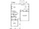First floor floor plan of a home featuring a Gathering room, kitchen, bedroom, and two car garage at 7569 Percussion Dr, Apex, NC 27539