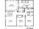 Second floor floor plan featuring a loft, three bedrooms, and two bathrooms at 7569 Percussion Dr, Apex, NC 27539