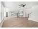 Open-concept floor plan featuring hardwood floors and an island kitchen at 9173 Dupree Meadow Ct # 25, Angier, NC 27501