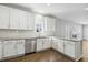 Well-lit kitchen with white cabinets, stainless steel dishwasher, and granite countertops at 105 Hanover Ct, Clayton, NC 27527