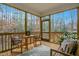 Screened in patio with wood floors and outdoor furniture at 121 Sacred Fire Rd, Louisburg, NC 27549