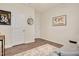 Bright bedroom featuring stylish decor and hard wood floors and ample space at 295 Barbour Farm Ln, Four Oaks, NC 27524