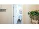 Powder room view with a pedestal sink and decorative wall elements at 3005 Domaine Dr, Wake Forest, NC 27587