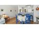 Bright dining area with colorful chairs and flooring at 311 Swift Ave Ave # 202, Durham, NC 27705