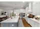 Stylish kitchen features a large island, stainless appliances, and an open concept layout at 49 Bonterra Way, Chapel Hill, NC 27516