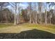 Large backyard with mature trees, offering privacy and space for recreation at 203 Mitchell Manor Dr, Angier, NC 27501