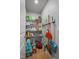 Organized pantry with shelving stocked with supplies, offering ample storage space at 203 Mitchell Manor Dr, Angier, NC 27501