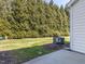 Backyard with mature trees and a green lawn at 205 Cedar Elm Rd, Durham, NC 27713