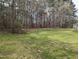 This home has a large, grassy backyard with mature trees and a deck at 212 Davis Farm Dr, Selma, NC 27576