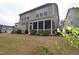 Backyard featuring a screened-in porch and green landscaping at 311 Silverhawk Ln, Durham, NC 27703