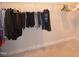 Walk-in closet featuring neutral carpet and lots of hanging space with rods and shelves at 311 Silverhawk Ln, Durham, NC 27703
