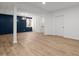 Finished basement boasts hardwood floors, and a wet bar with butcher block countertops at 3217 Stoneyford Ct, Raleigh, NC 27603