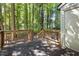 Wooden deck overlooking the backyard, featuring stairs and a wooded surround at 502 Forest Court, Carrboro, NC 27510