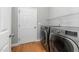 Clean laundry room with modern washer and dryer at 604 Chadbourne Dr, Durham, NC 27703