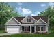 Charming single-story home with gray siding, a front-facing garage, and a manicured lawn at 86 Olivia Crossing Ct # 3, Four Oaks, NC 27524