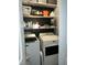 Convenient laundry closet featuring a modern washer and dryer at 128 Madeline Ct, Youngsville, NC 27596