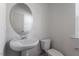 Clean half bathroom featuring a pedestal sink, modern toilet, and neutral color scheme at 280 Chesapeake Commons St # 151, Garner, NC 27529