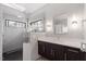 Modern bathroom with a glass-enclosed shower, sleek vanity, and contemporary fixtures for a spa-like experience at 38 Kingbird Ln, Chapel Hill, NC 27517