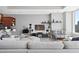 Bright living room featuring hardwood floors, contemporary furniture, and a stylish entertainment center at 400 W North St # 804, Raleigh, NC 27603