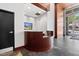 Lobby area with modern reception desk, sleek design, and convenient access to the building's entrance at 400 W North St # 804, Raleigh, NC 27603