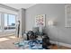 Bright office space with modern furniture, large windows, and hardwood floors, and city views at 400 W North St # 804, Raleigh, NC 27603