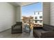 Relax on this balcony with two chairs and a table, while enjoying the fresh air and outdoor views at 600 Hedrick Ridge Road # 312, Cary, NC 27519