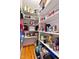 Walk-in pantry with lots of shelving space for food storage and small appliances at 6404 Pulley Town Rd, Wake Forest, NC 27587