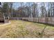 Large fenced backyard includes a wooden deck, mature trees, and room to relax at 727A Peyton Ave, Durham, NC 27703