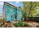 Backyard featuring a cozy patio area, lush greenery, and well-maintained garden beds at 101 N Bloodworth St, Raleigh, NC 27601