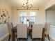 Well-lit dining room with stylish decor, seating for six, and modern art at 1210 Westview Ln # 201, Raleigh, NC 27605