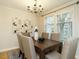 Bright dining room featuring an elegant chandelier, neutral tones, and windows at 1210 Westview Ln # 201, Raleigh, NC 27605