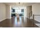 Open concept kitchen with modern island and staircase at 2015 Trident Maple Ln, Chapel Hill, NC 27517