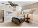 Bedroom featuring carpet, ceiling fan, large window and a desk at 2421 Acanthus Dr, Wake Forest, NC 27587