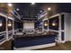 Home theater with tiered seating, projector, and custom lighting for immersive viewing at 2421 Acanthus Dr, Wake Forest, NC 27587