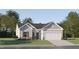 Attractive single-Gathering home with a two-car garage, stone accents, and a well-maintained lawn at 244 St Andrews Dr, Zebulon, NC 27597