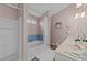 Classic bathroom with tub/shower combo, vanity, and decorative accents, perfect for relaxation at 300 Pate St, Apex, NC 27502