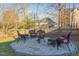 Charming backyard patio featuring a fire pit and comfortable seating for outdoor gatherings at 3109 Doe Hill Ct, Raleigh, NC 27612