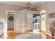 Bright foyer with hardwood floors, high ceilings, and decorative details and natural lighting at 3109 Doe Hill Ct, Raleigh, NC 27612