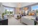 Shared bedroom with a playful jungle theme including two beds, statement wall, and modern furniture at 353 Belmont Stakes Ln, Wendell, NC 27591