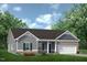 Charming single-story home with a brick foundation and gray siding at 4879 Pioneer Dr, Sanford, NC 27330