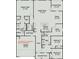 Detailed floor plan showcasing the layout of the house, including bedrooms, kitchen, and living spaces at 4879 Pioneer Dr, Sanford, NC 27330