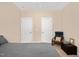 Bedroom with neutral walls, carpet floors, and two closets offering storage at 1106 Bellenden Dr, Durham, NC 27713