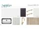 Kitchen selections for Crescent Mills 251, including countertop, hardware, backsplash, sink and floor at 130 W Crescent Mills Blvd # Homesite 251, Wilson's Mills, NC 27520