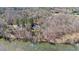 Aerial view of house with mature trees and beautiful river frontage at 1405 N Sellars Mill Rd, Burlington, NC 27217