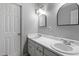 Bright bathroom with double sinks and a white countertop, offering convenience and functionality at 173 Allie Dr, Garner, NC 27529