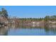 Scenic lake view showcasing waterfront homes surrounded by lush trees and serene water at 1961 Indianwood Ct, Raleigh, NC 27604