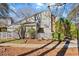 Backyard view features mature landscaping, fencing, and trees offering privacy at 205 Clancy Cir, Cary, NC 27511