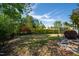 Lush backyard with green lawn and mature trees at 222 Friesan Way, Rolesville, NC 27571