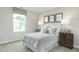 Inviting bedroom with a decorative headboard, bedside tables, and large windows for natural light at 26 Artesa Ct, Fuquay Varina, NC 27526