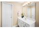 This bathroom features a single sink vanity with white cabinets at 3659 Coach Lantern Ave, Wake Forest, NC 27587